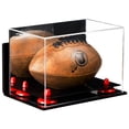 thumbnail image 1 of Deluxe Acrylic Mini - Miniature (not Full Size) Football Display Case with Red Risers Mirror and Wall Mount (A005-RR), 1 of 8