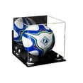 thumbnail image 1 of Deluxe Acrylic Soccer Ball Display Case with White Risers, Mirror and Wall Mount (A027-WR), 1 of 7