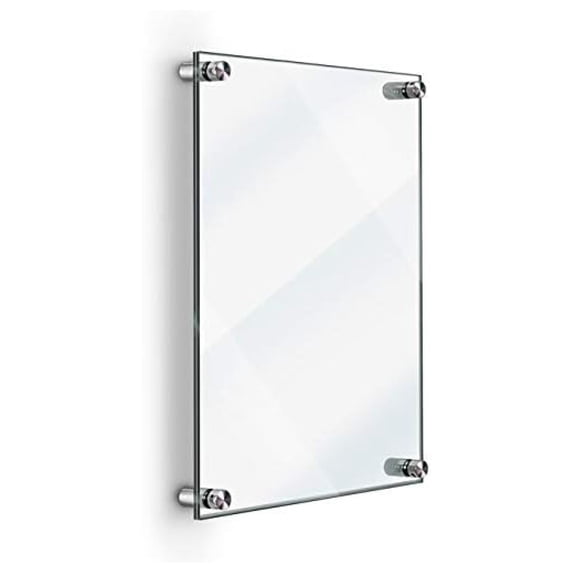 Deluxe Acrylic Standoff Wall Frame, Clear (5.5" x 8.5")