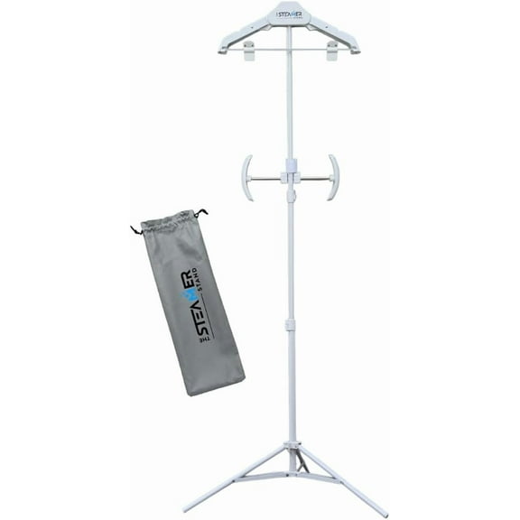 Deluxe | Adjustable Standing Garment Steaming Rack with Hanger | Fast, Foldable, Portable Clothes Steam Ironing Solution for Travel & Home