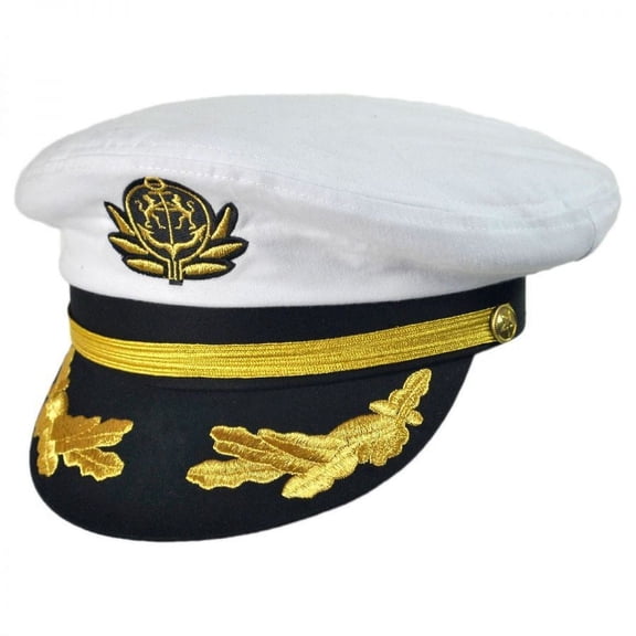 Deluxe Adjustable Yacht Cap - ADJUSTABLE - White