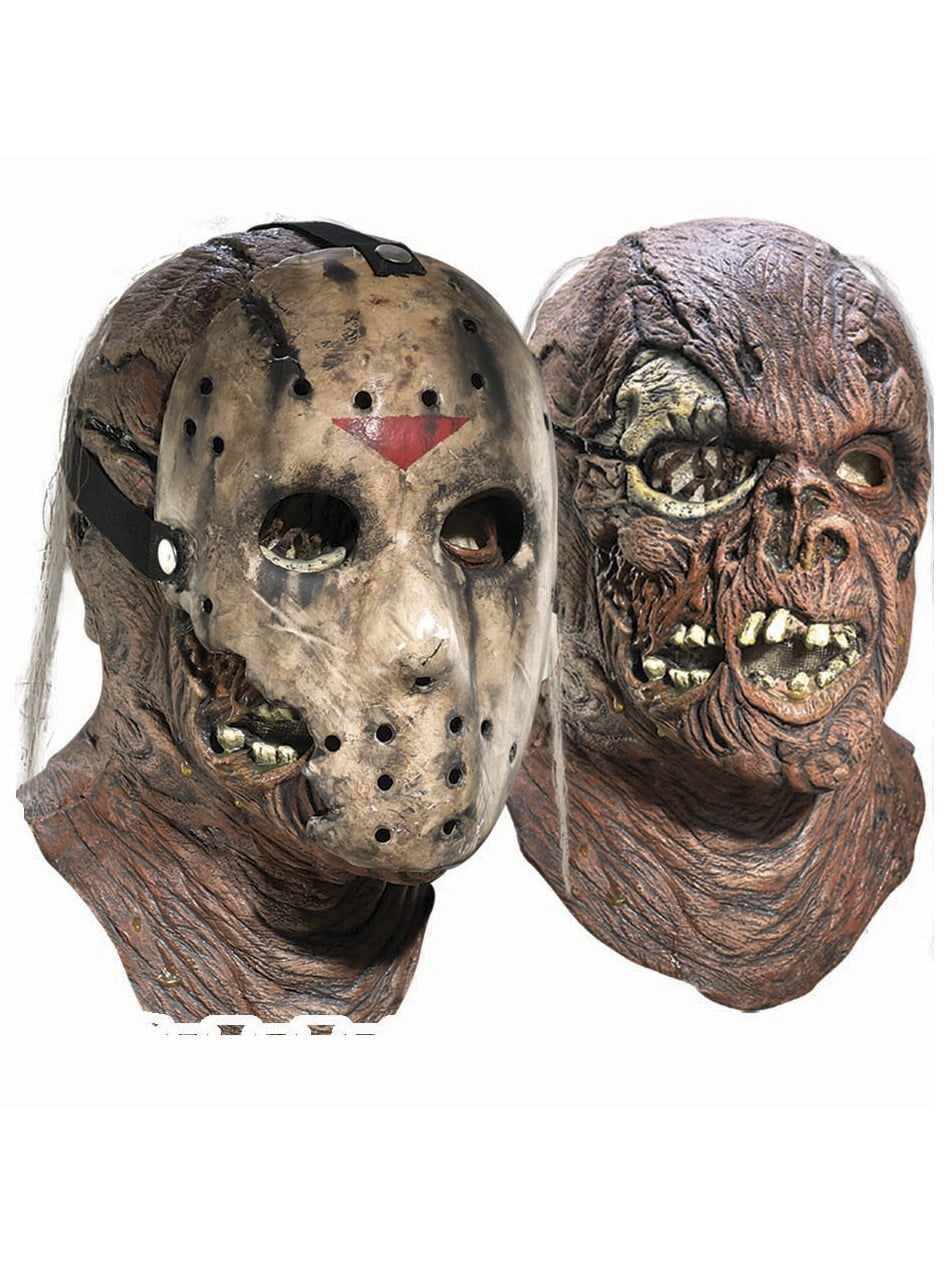 Mainstream sagtmodighed lov Deluxe Adult Jason Overhead Latex Mask with Removable Hockey Mask -  Walmart.com