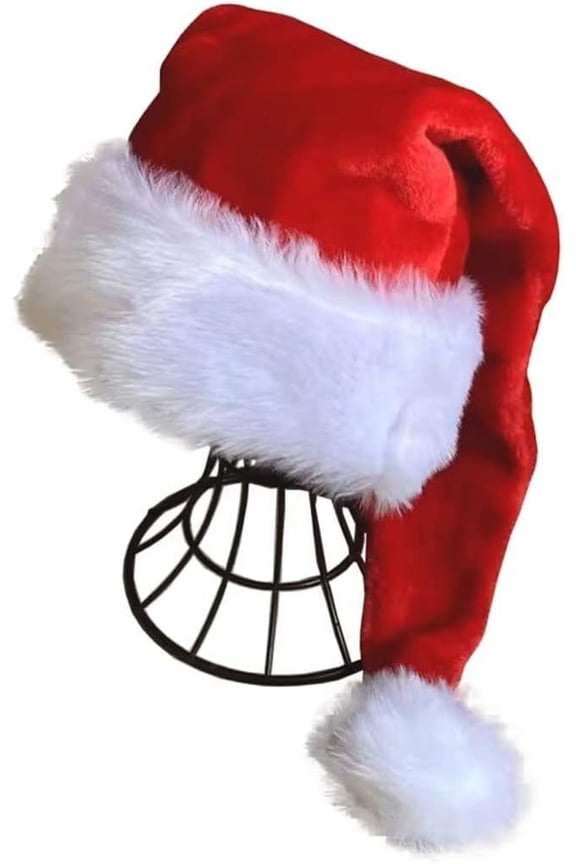 Deluxe Adults Santa Hat for Colorful Christmas Available Colors: Black, Green, Blue, Pink, Red