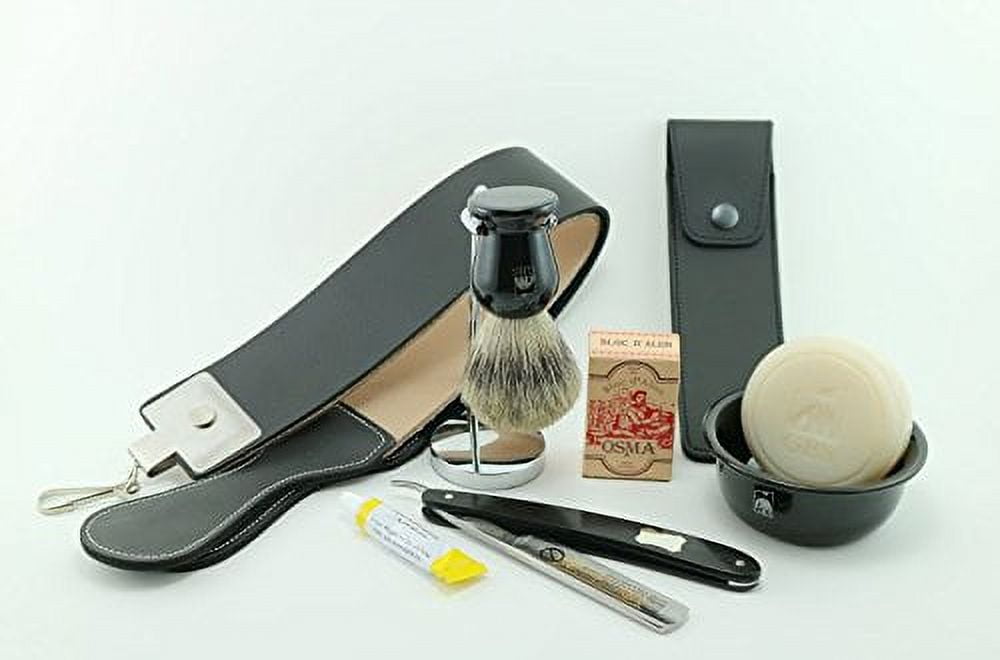 Deluxe All Wood Dovo Scales Straight Razor with Ultimate Gbs Shave Set -- Gre...
