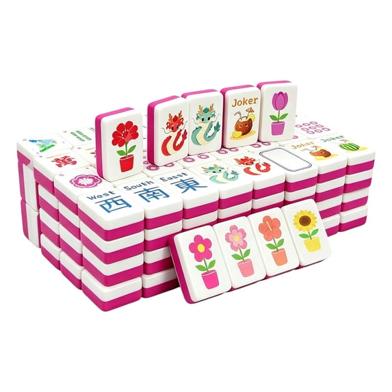 Deluxe American Mahjong Set 160 Premium Acrylic Tiles Portable Western Mah Jongg for Social Gaming Travel Fun