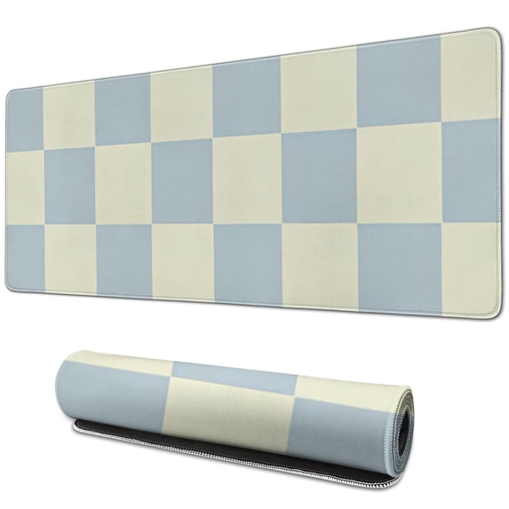 Deluxe Anti-Slip Pastel Checkered Mouse Pad – Cute Boho-inspired Aesthetic – Perfect for Home Office Setup – 31.5x11.8in. – Designed for Optimal Performance on Computers & Laptops