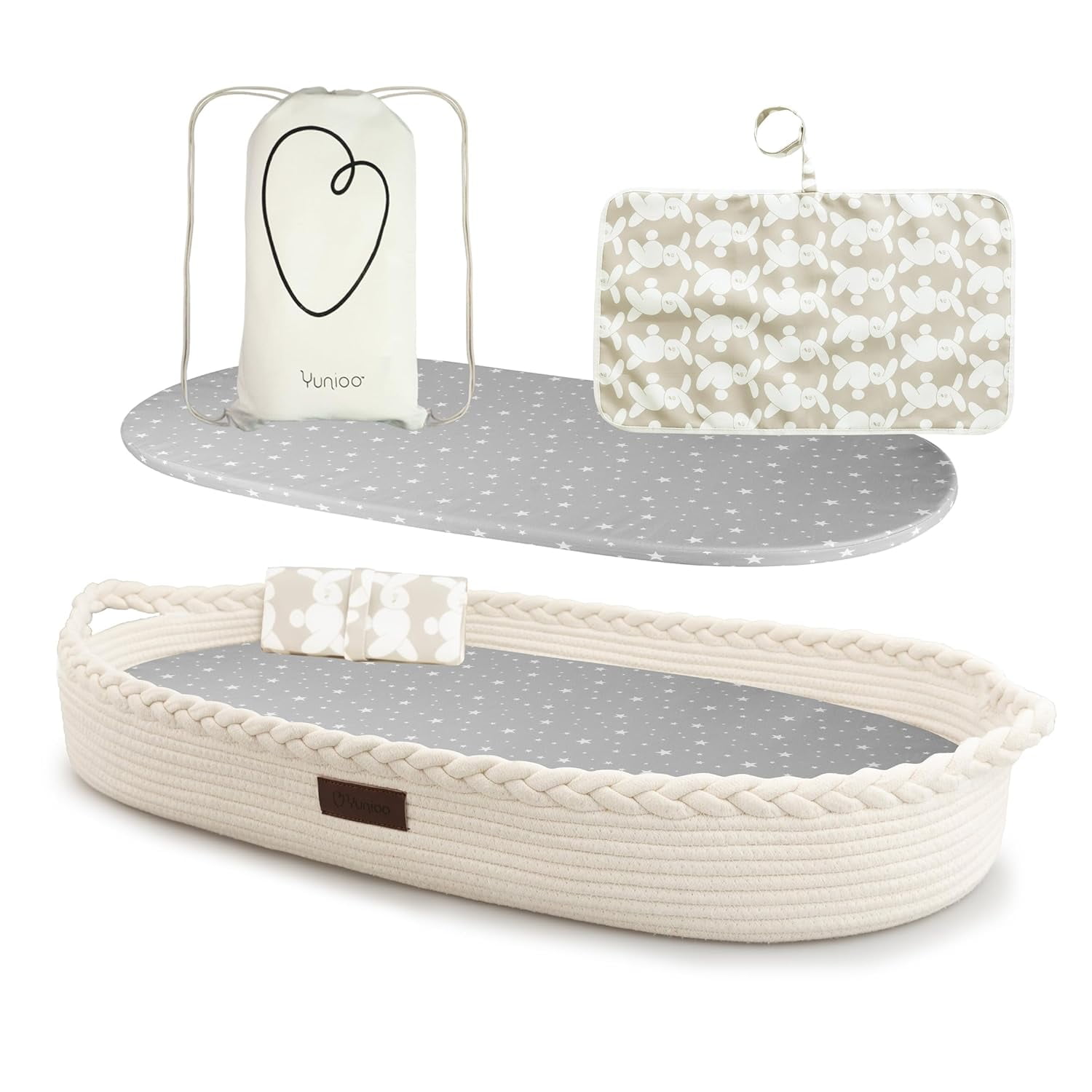 Deluxe Baby Changing Basket with Extra Travel Diaper pad, Foam Changing