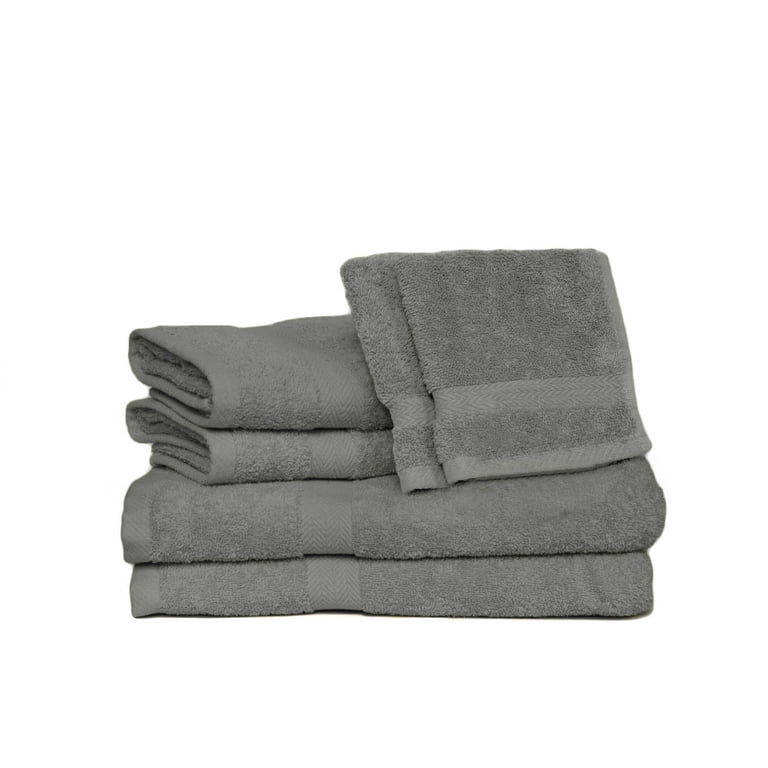 Deluxe Basics 6 Piece Solid Luxury Towel Set Pearl Gray Walmart