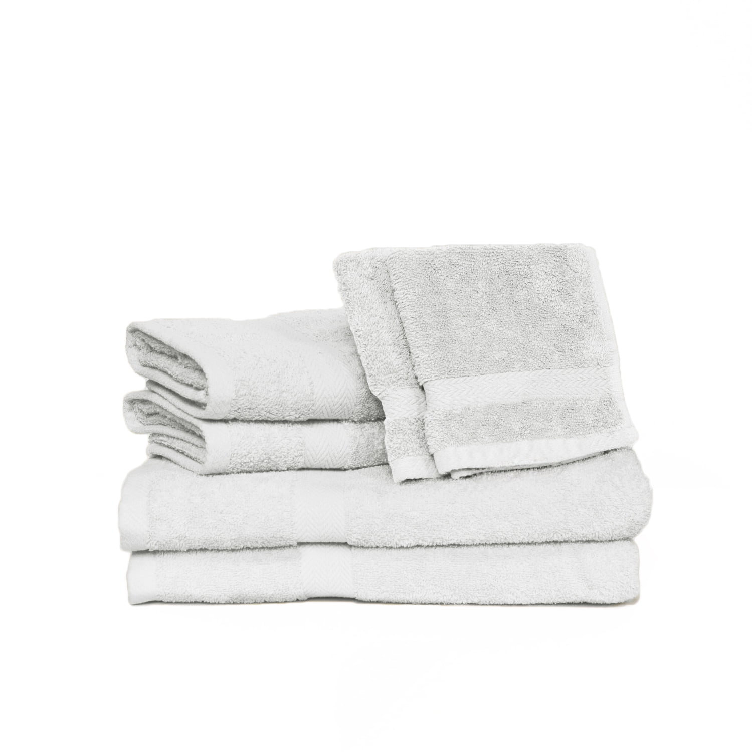 White Cotton and Polyester Hand Washcloth Set for Kids
