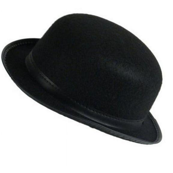 Deluxe Black Permalux Derby Roaring 20'S Bowler Top Hat Adult Costume Accessory