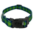 thumbnail image 1 of Country Brook Petz® Deluxe Blue and Green Plaid Dog Collar - Made in The U.S.A., Small, 1 of 6
