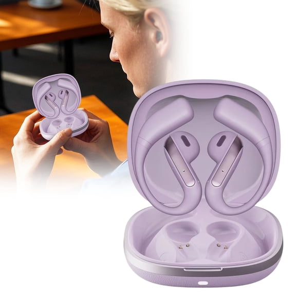 Deluxe Bluetooth Headset | with Battery Powered Wireless Clear | featuring semi ear | Great for Beginners and Pros Purple Worth Having Must Have