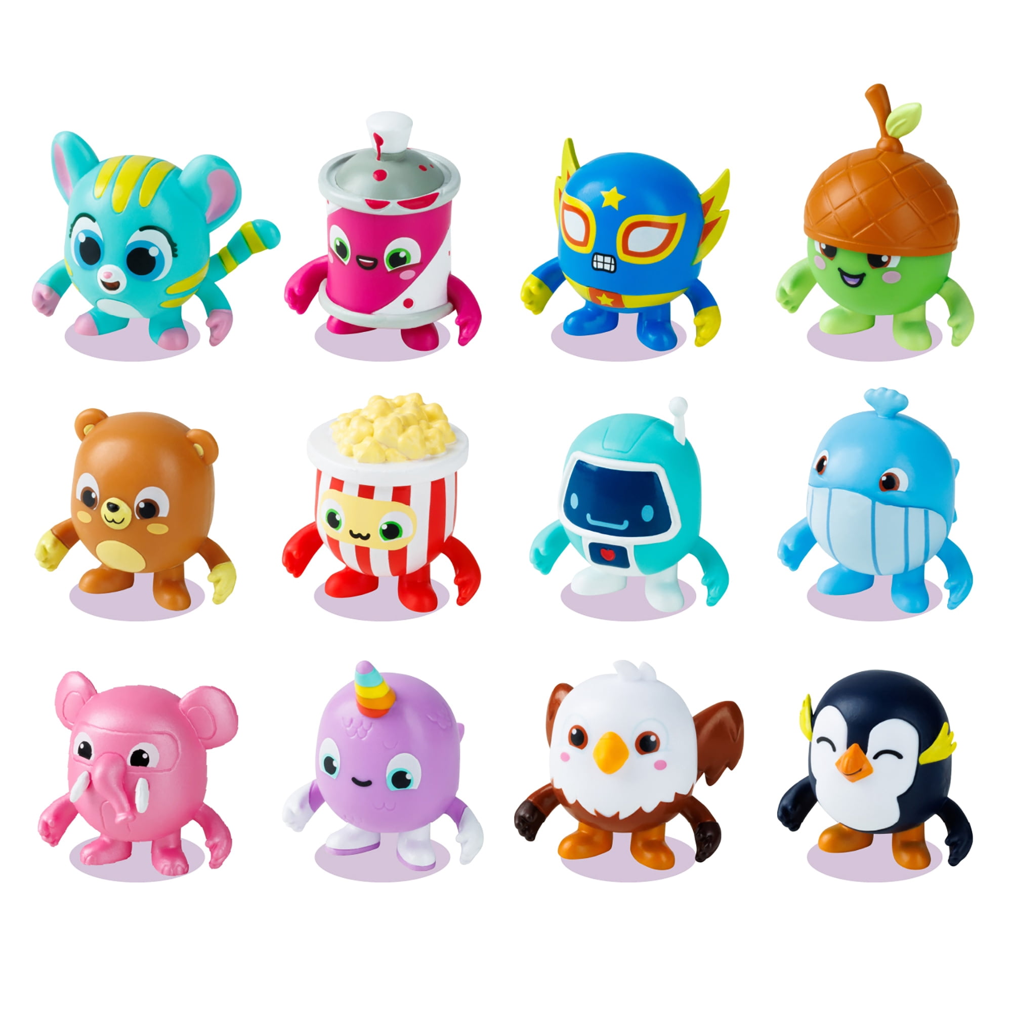 Deluxe Box A - 12 Collectible Figure Pack - Rainbow Whale Edition, 1.6" Characters, 2 Rare & 2 Ultra Rare