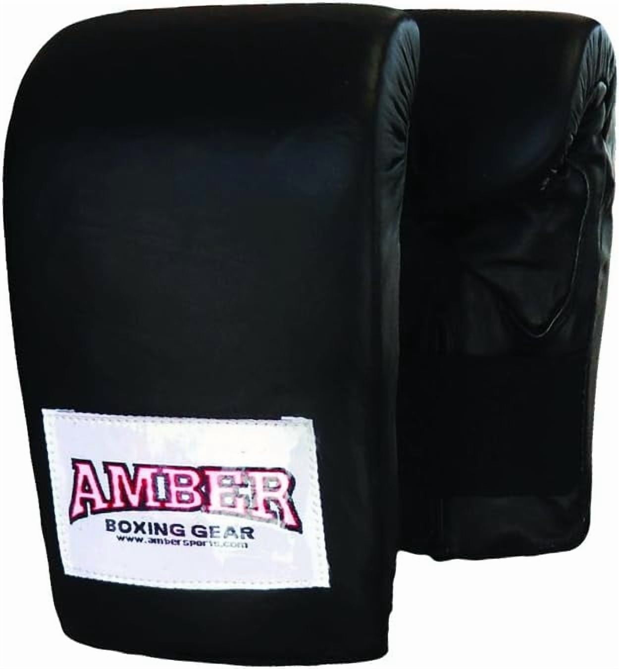 Deluxe Boxing Bag Gloves, Top-Grain Leather, Shock-Absorbing Padding, Elastic Wrist, Lightweight & Durable, Perfect for Boxing & Training, Black, Small