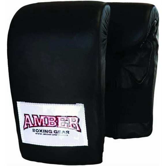 Deluxe Boxing Bag Gloves, Top-Grain Leather, Shock-Absorbing Padding, Elastic Wrist, Lightweight & Durable, Perfect for Boxing & Training, Black, Small