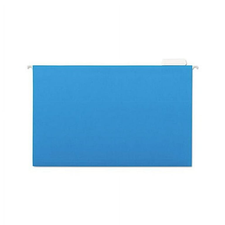 Colored Reinforced Hanging Folders, Legal Size, 1/5-Cut Tabs, Blue, 25/Box Colored Reinforced Hanging Folders, Legal Size, 1/5-Cut Tabs, Blue, 25/Box