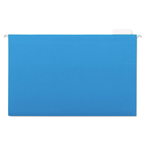 Universal Deluxe Bright Color Hanging File Folders, Legal Size, 1/5-Cut Tab, Blue, 25/Box -UNV14216