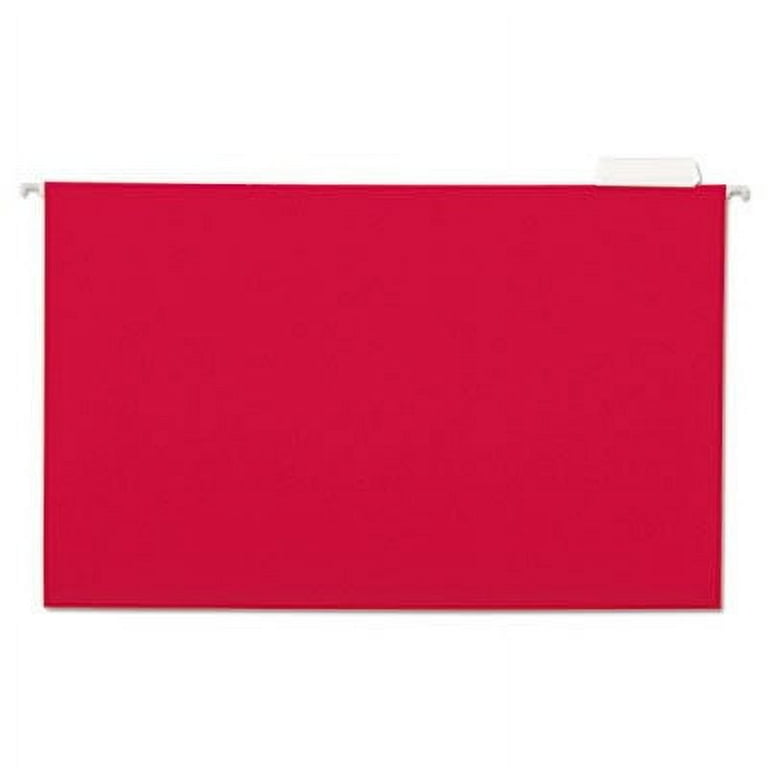 Deluxe Bright Color Hanging File Folders, Legal Size, 1/5-Cut Tabs, Red, 25/Box Deluxe Bright Color Hanging File Folders, Legal Size, 1/5-Cut Tabs, Red, 25/Box