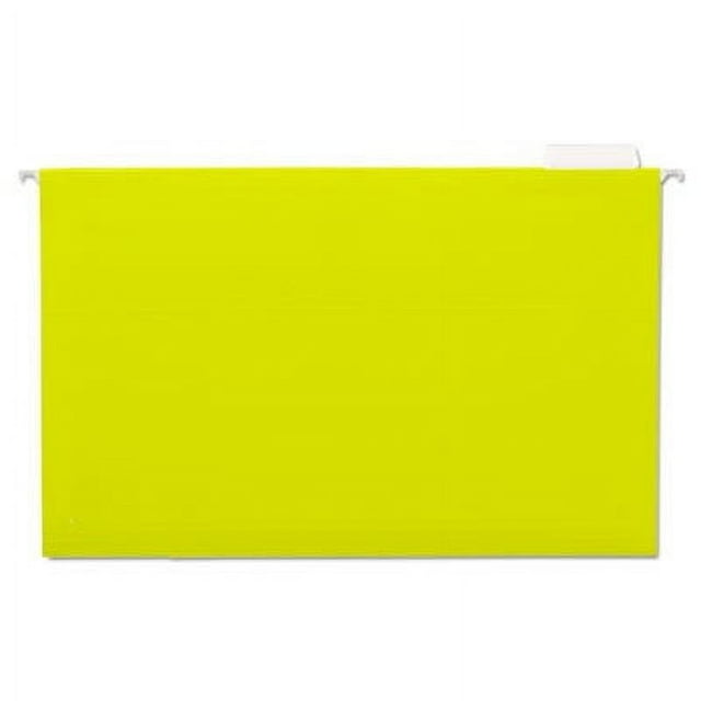 Deluxe Bright Color Hanging File Folders, Legal Size, 1/5-Cut Tab, Yellow, 25/Box