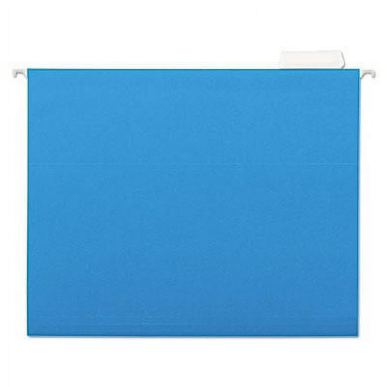 Colored Hanging Folders, Letter Size, 1/5-Cut Tabs, Blue, 25/Box Colored Hanging Folders, Letter Size, 1/5-Cut Tabs, Blue, 25/Box