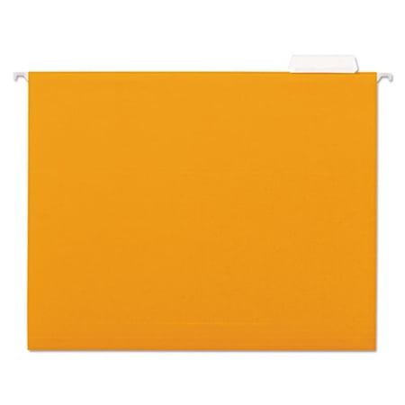 Universal UNV14122 1/5-Cut Tab, Deluxe Bright Color Hanging File Folders - Letter Size, Orange (25/Box)