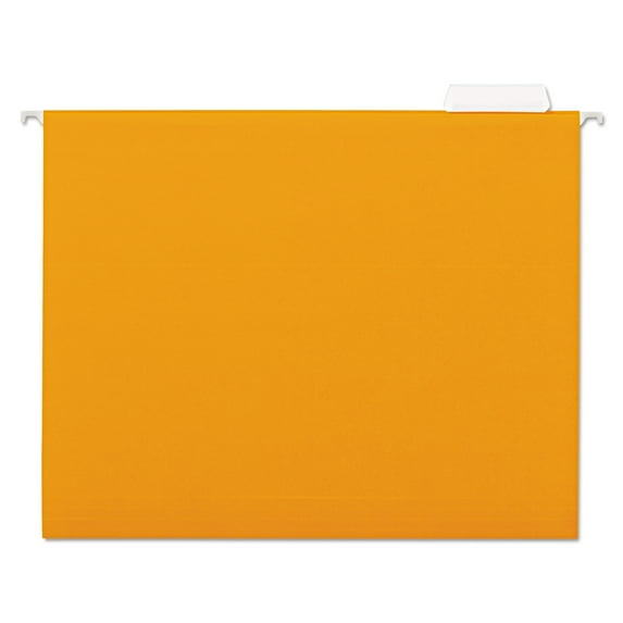 Deluxe Bright Color Hanging File Folders, Letter Size, 1/5-Cut Tab, Orange, 25/box | Bundle of 5 Boxes