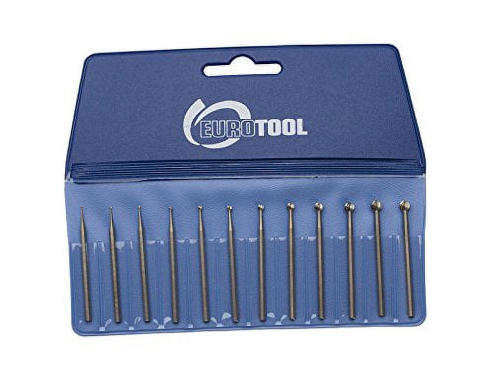 Deluxe Round Burs Assortment – 12 Piece Set, Vanadium Steel, 44.5mm Length, 3/32" Shank For Jewelry Making
