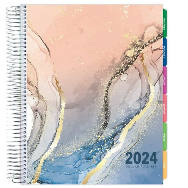 Deluxe CY 2024 Planner 8.5"x11" (Colorful Marble)