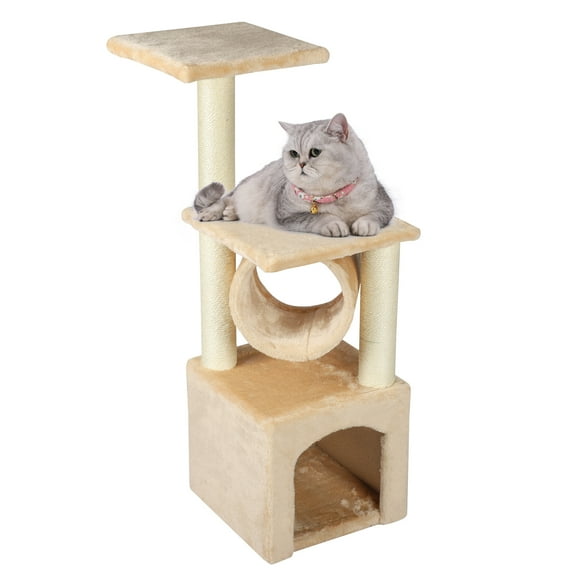 Deluxe Cat Tree Condo Furniture Scratching Post, 12" x 12" x 35"