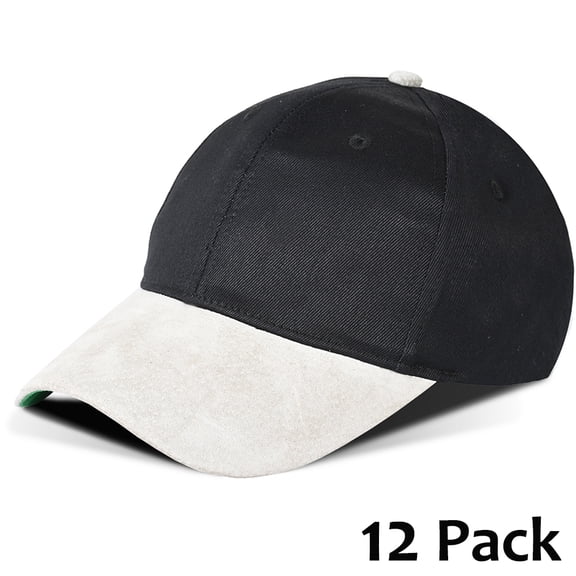 Deluxe Classic Suede Bill Baseball Cap with Leather Strap Closure