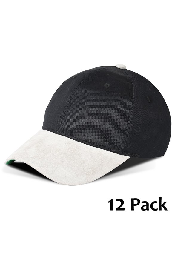 Deluxe Classic Suede Bill Baseball Cap with Leather Strap Closure