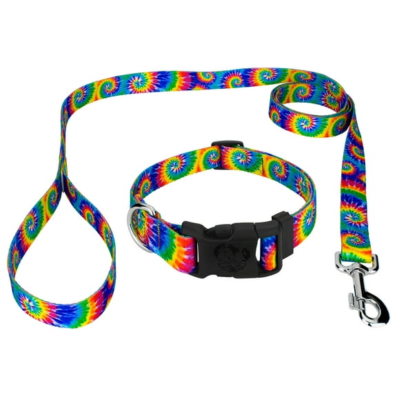 Country Brook Petz® Deluxe Classic Tie Dye Dog Collar and Leash, Large