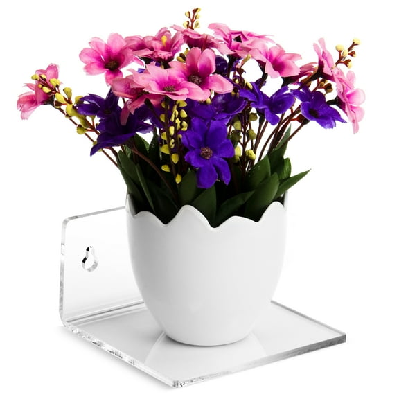 Deluxe Clear Acrylic 5" x 5" Floating Shelf Wall Mount Bracket (A083-1)