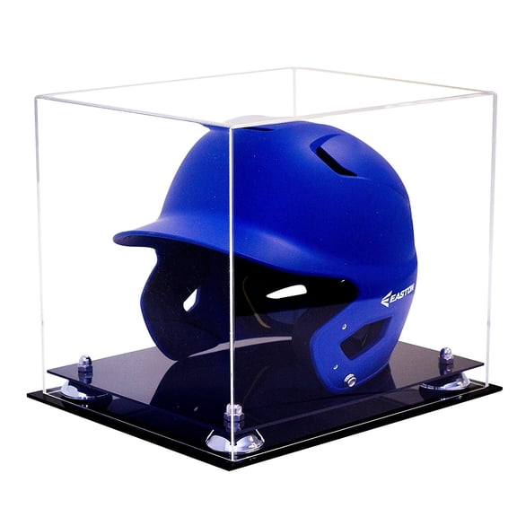 Deluxe Clear Acrylic Baseball Batting Helmet Display Case with Silver Risers (A012-SR)