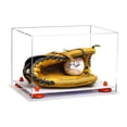 thumbnail image 1 of Deluxe Clear Acrylic Baseball Glove Display Case with Red Risers and White Base (A004-RR), 1 of 2
