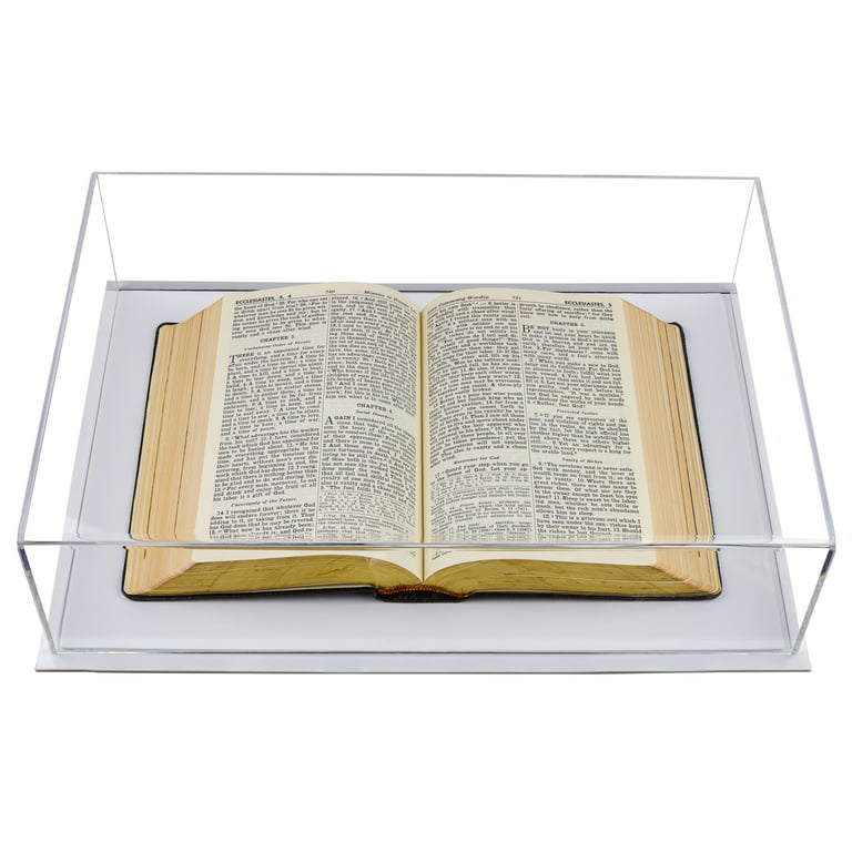 Deluxe Clear Acrylic Book Display Case with White Base (A029B-WDS) 