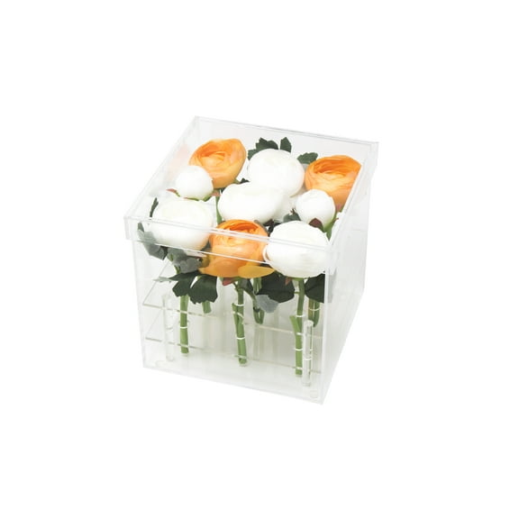 Deluxe Clear Acrylic Flower Display Case for Wedding and Home (A053)