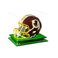 thumbnail image 1 of Deluxe Clear Acrylic Football Helmet Display Case with Silver Risers and Turf Base (A002-SR), 1 of 7