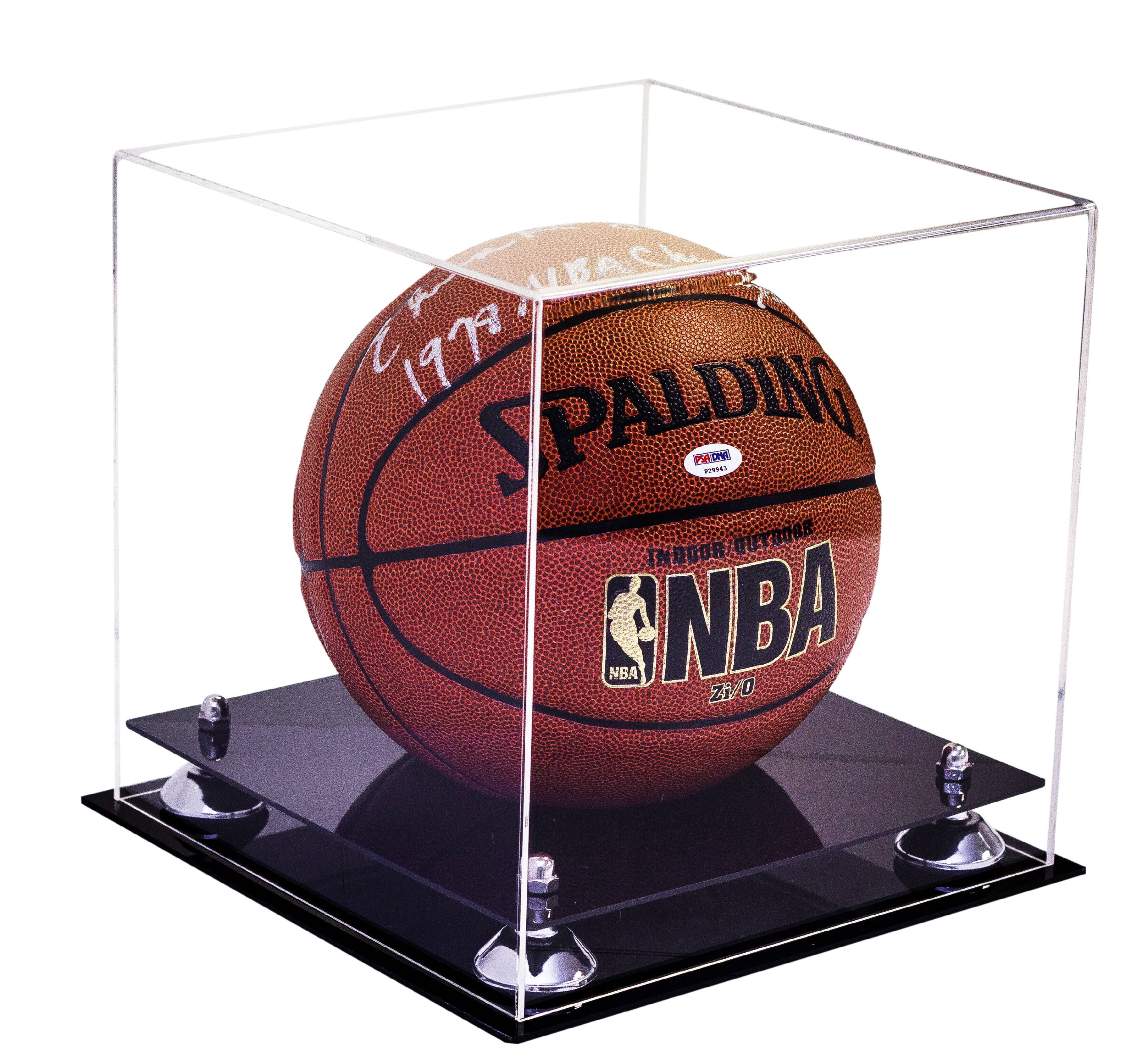 Deluxe Clear Acrylic Full Size Basketball Display Case with Silver ...