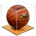 thumbnail image 1 of Deluxe Clear Acrylic Full Size Basketball Display Case with Simulated Wood Floor (A008-WB), 1 of 10