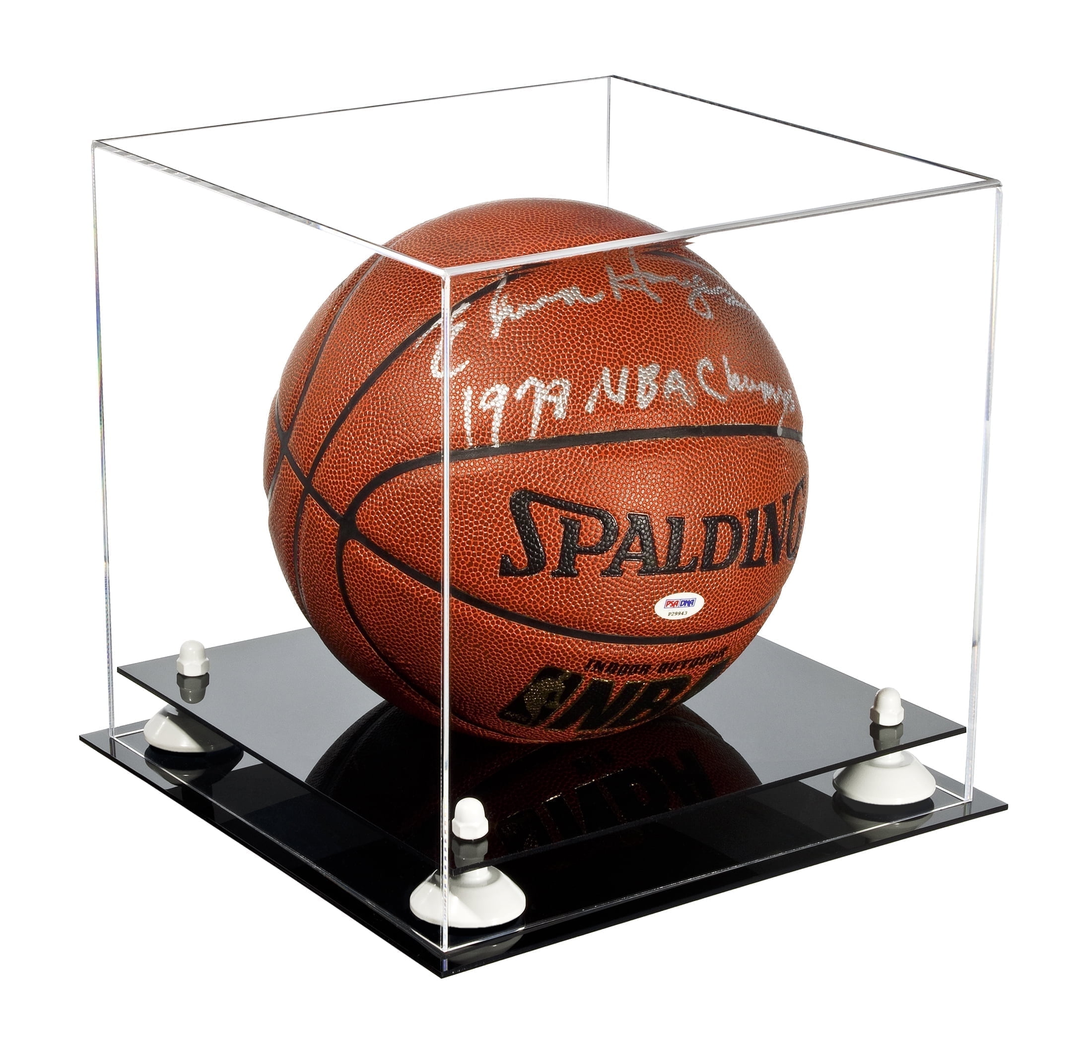 Deluxe Clear Acrylic Full Size Basketball Display Case with White ...