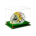 thumbnail image 1 of Deluxe Clear Acrylic Lacrosse Helmet Display Case with Red Risers and Turf Base (A002-RR), 1 of 1