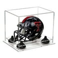 thumbnail image 1 of Deluxe Clear Acrylic Mini Football Helmet Display Case (not Full Size) with Black Risers and Clear Base (A003-BR), 1 of 2