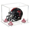 thumbnail image 1 of Deluxe Clear Acrylic Mini Football Helmet Display Case (not Full Size) with Pink Risers and Clear Base (A003-PNR), 1 of 2