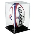 thumbnail image 1 of Deluxe Clear Acrylic Rugby Ball Display Case with Black Risers (A060-BR), 1 of 1