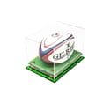 thumbnail image 1 of Deluxe Clear Acrylic Rugby Ball Display Case with Red Risers and Turf Base (A004-CRRTB), 1 of 5