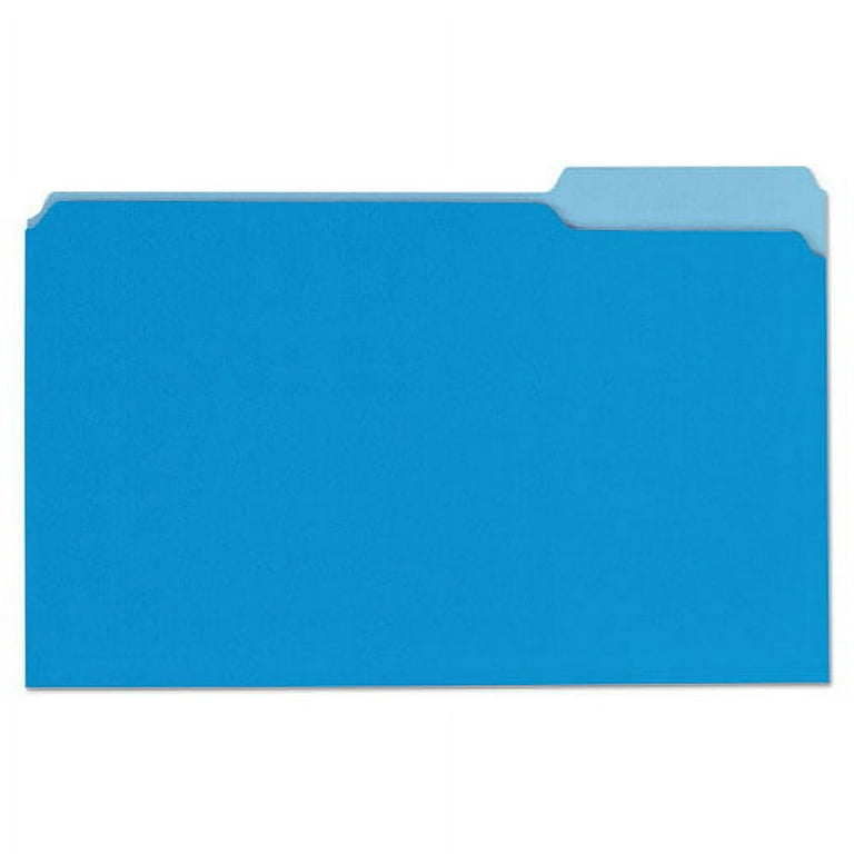Deluxe Colored Top Tab File Folders, 1/3-Cut Tabs: Assorted, Legal Size, Blue/Light Blue, 100/Box Deluxe Colored Top Tab File Folders, 1/3-Cut Tabs: Assorted, Legal Size, Blue/Light Blue, 100/Box