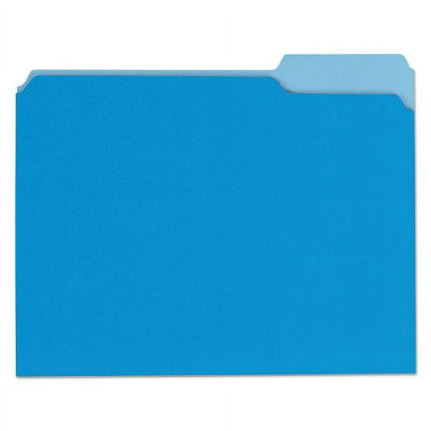 Deluxe Colored Top Tab File Folders, 1/3-Cut Tabs: Assorted, Letter Size, Blue/Light Blue, 100/Box Deluxe Colored Top Tab File Folders, 1/3-Cut Tabs: Assorted, Letter Size, Blue/Light Blue, 100/Box