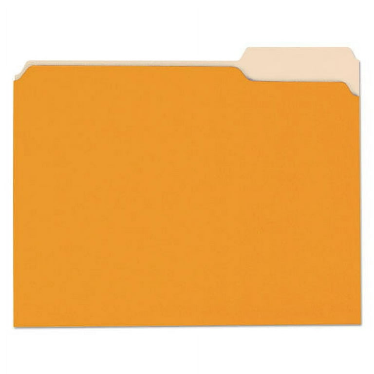 Colored File Folders, 1/3-Cut Tabs: Assorted, Letter Size, Orange/Light Orange, 100/Box Colored File Folders, 1/3-Cut Tabs: Assorted, Letter Size, Orange/Light Orange, 100/Box