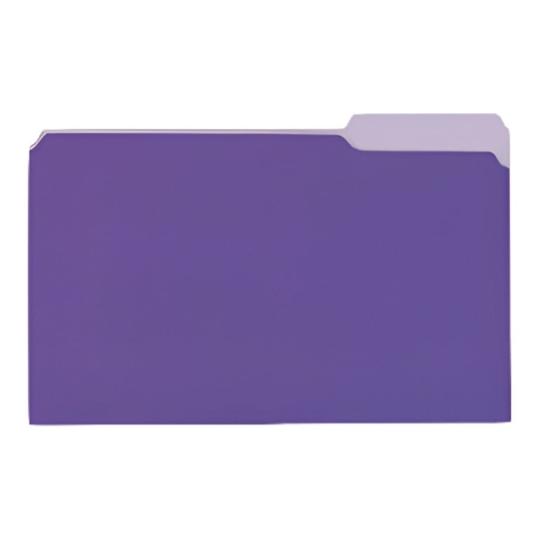 Deluxe Colored Top Tab File Folders, 1/3-Cut Tabs: Assorted, Legal Size, Violet/Light Violet, 100/Box Deluxe Colored Top Tab File Folders, 1/3-Cut Tabs: Assorted, Legal Size, Violet/Light Violet, 100/Box